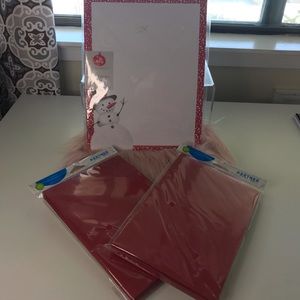 NEW -GARTNER STUDIO-Jolly Snowman Stationery Paper - 80 Count & 40 Red Envelopes